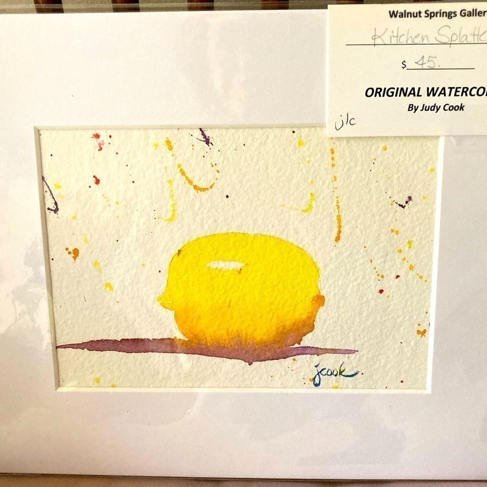 Original Watercolor painting Kitchen Splatters series Lemon #2 8x10 matt…